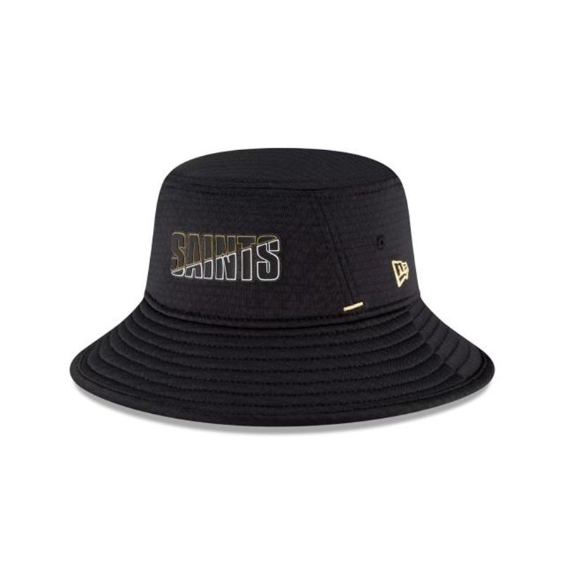 NFL New Orleans Saints Official Summer Sideline Stretch (RWZ4267) - Black New Era Bucket Hats